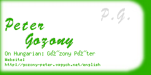 peter gozony business card